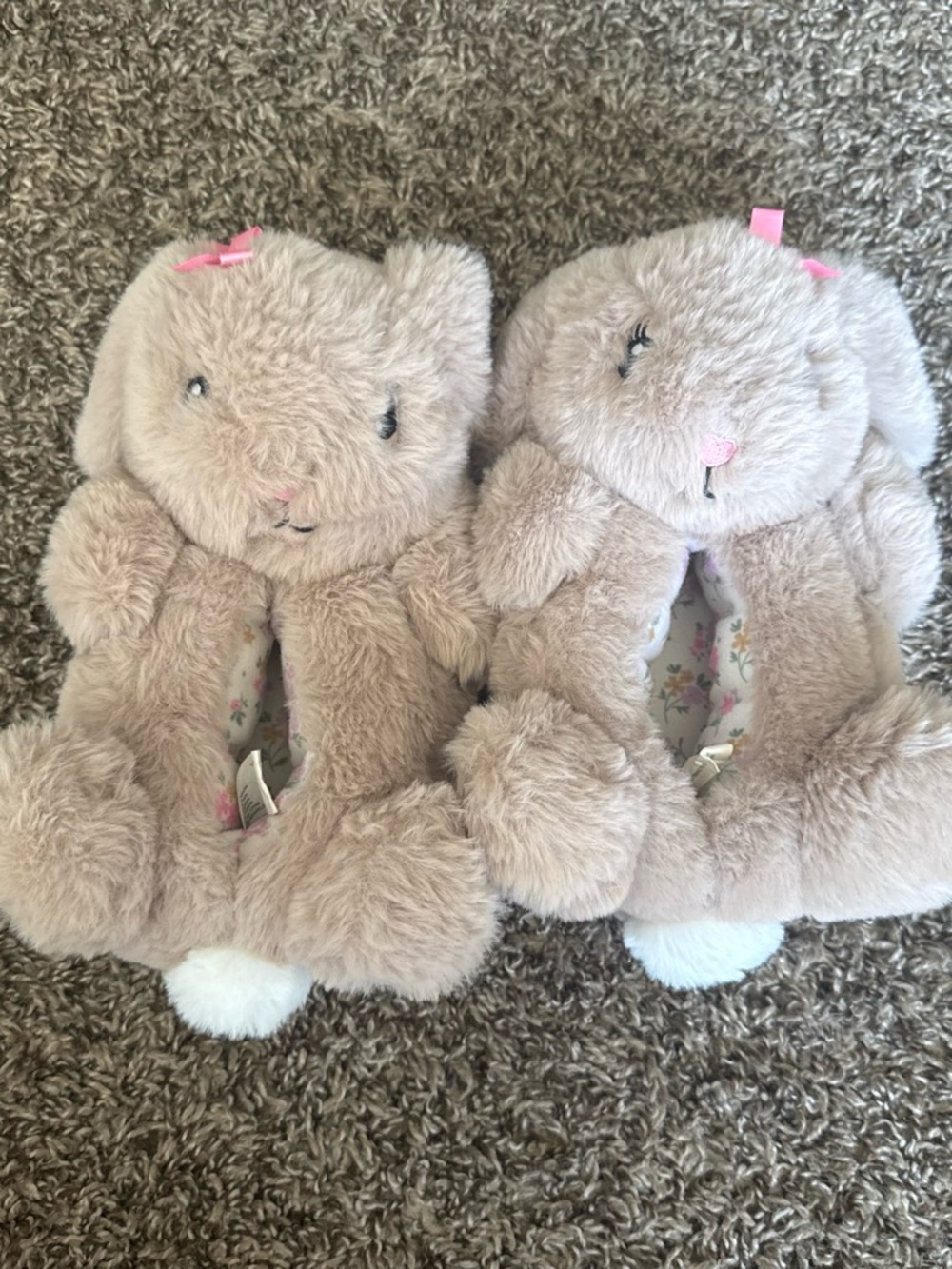 Kids Plush Bunny Slippers - Pink